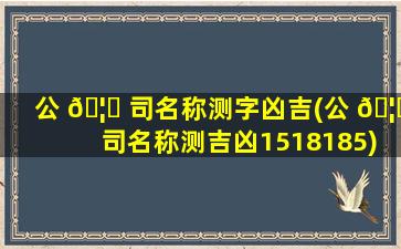 公 🦆 司名称测字凶吉(公 🦍 司名称测吉凶1518185)